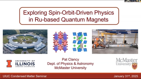 Thumbnail for Condensed Matter Seminar - Pat Clancy, McMaster University