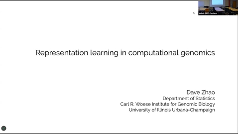Thumbnail for Colloquium - Dave Zhao, &quot;Representation Learning in Computational Genomics&quot;