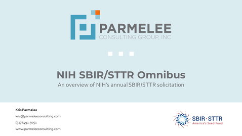Thumbnail for entry SBIR/STTR Webinar: Understanding the NIH Review &amp; Resubmission Process