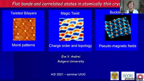 Thumbnail for Condensed Matter Seminar - Eva Andrei, Rutgers University