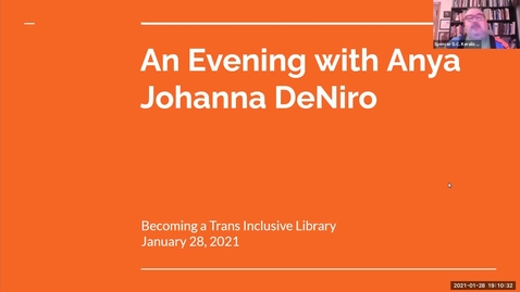 Thumbnail for entry Becoming a Trans Inclusive Library | An Evening with Anya Johanna Deniro