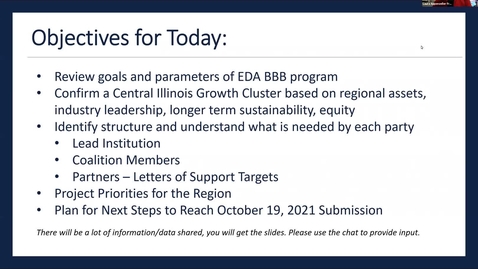 Thumbnail for EDA BBB Central IL Regional Proposal Organizational Call