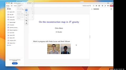 Thumbnail for Chris Akers - On the reconstruction map in JT gravity