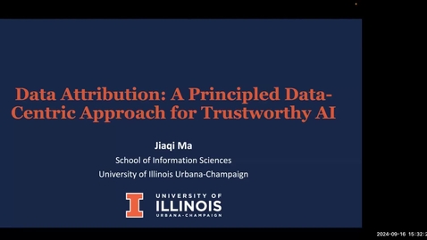 Thumbnail for Colloquium - Jiaqi Ma, &quot;Data Attribution: A Principled Data-Centric Approach for Trustworthy AI&quot;