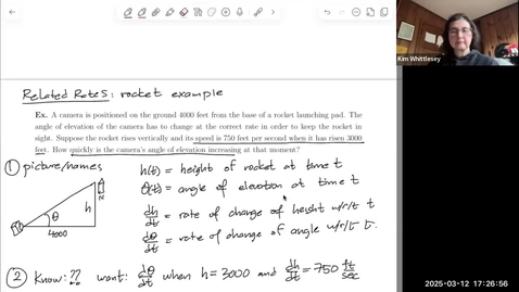Thumbnail for Related Rates: rocket example