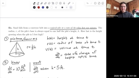 Thumbnail for Related Rates: Cone Example