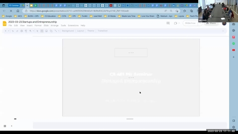 Thumbnail for CS 491 - Professional Development Seminar: Startups &amp; Entrepreneurship