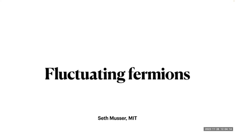 Thumbnail for AJL-ICMT Special Seminar-Tuesday: Seth Musser, MIT, 11/28/23