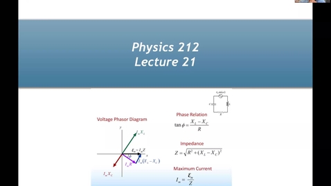 Thumbnail for Lecture 21 PHYS 212 4 pm Lecture A4 Fall 2020
