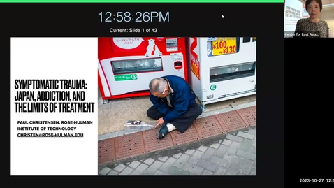 Thumbnail for CEAPS Speaker | Paul Christensen &quot;Symptomatic Trauma: Japan, Drug Addiction, and the Limits of Treatment&quot;