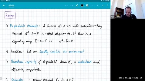 Thumbnail for MATH 595 Quantum channels I: Thursday, Mar 4