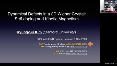 Thumbnail for AJL-ICMT Special Seminar-Wednesday: Kyung-Su Kim, Stanford University, 12/6/23