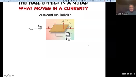 Thumbnail for Condensed Matter Seminar - Assa Auerbach, Technion