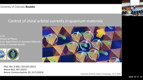 Thumbnail for Condensed Matter Seminar - Gang Cao, University of Colorado, Boulder