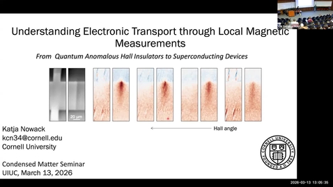 Thumbnail for  Condensed Matter Seminar - Katja Nowack, Cornell University
