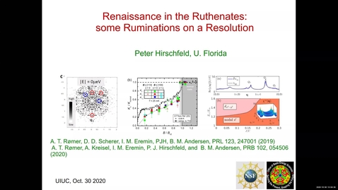 Thumbnail for Condensed Matter Seminar - Peter Hirschfeld, University of Florida