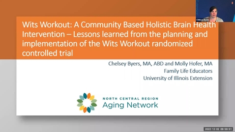 Thumbnail for entry Wits Workout: A community based holistic brain health intervention - Lessons learned from the planning and implementation of the Wits Workout randomized controlled trial