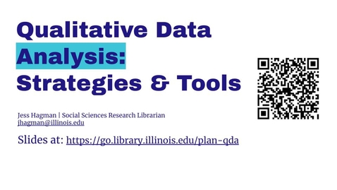 Thumbnail for Savvy Researcher - Qualitative Data Analysis: Strategies &amp; Tools