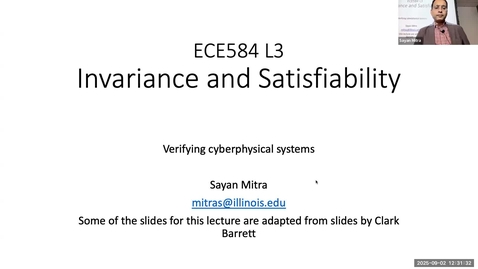 Thumbnail for ECE/CS 584 L3 Inductive invariants and Satisfiability (Introduction)