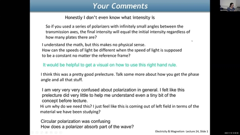 Thumbnail for Lecture 24 (PHYS 212 2pm lecture Fall 2020)