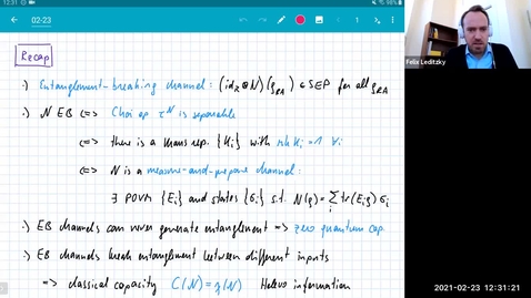 Thumbnail for entry MATH 595 Quantum channels I: Tuesday, Feb 23