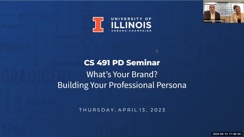 Thumbnail for entry CS 491 - Professional Development Seminar: What's Your Brand? Developing Your Professional Persona