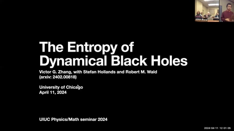 Thumbnail for Victor Zhang - The Entropy of Dynamical Black Holes