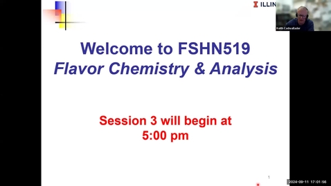 Thumbnail for FSHN 519 Session, Fall 2024-Flavor Chemistry and Analysis-Sections A, ONL
