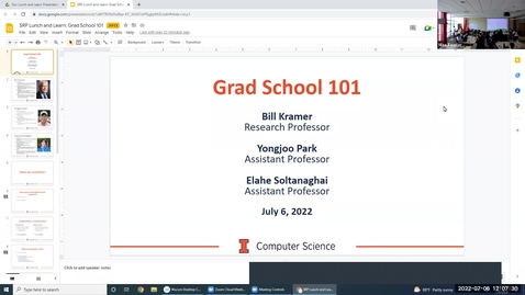 Thumbnail for Summer Research Program Lunch and Learn: Grad School 101