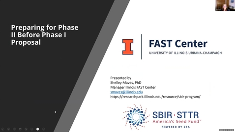 Thumbnail for SBIR/STTR Webinar: Preparing for Phase II Before Phase I Proposal