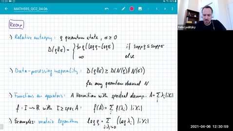 Thumbnail for MATH 595 Quantum channels II: Tuesday, April 6