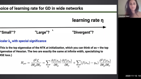 Thumbnail for A Phase Transition in Gradient Descent for Wide, Deep Neural Networks, Yasaman Bahri; iDS2 Seminar Series