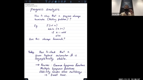 Thumbnail for entry ECE/CS 584 Stability of hybrid systems