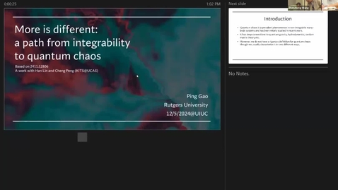 Thumbnail for Ping Gao - More is different: a path from integrability to quantum chaos