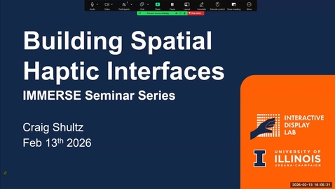 Thumbnail for IMMERSE Seminar - Craig Shultz