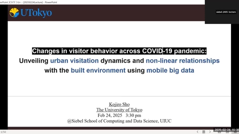 Thumbnail for Colloquium - Kojiro Sho, &quot;Unveiling Urban Visitation Dynamics and Non-linear Relationships with the Built Environment Using Mobile Big Data&quot;