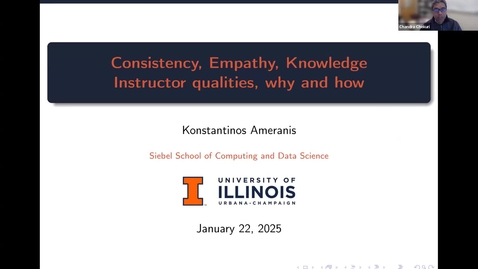 Thumbnail for Teaching Special Seminar - Konstantinos Ameranis, &quot;Consistency, Empathy, Knowledge: Instructor Qualities, Why and How&quot;