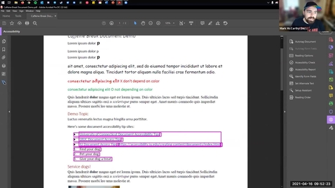 Thumbnail for entry Caffeine Break - Making Documents Accessible with Mark McCarthy - Friday, April 16, 2021