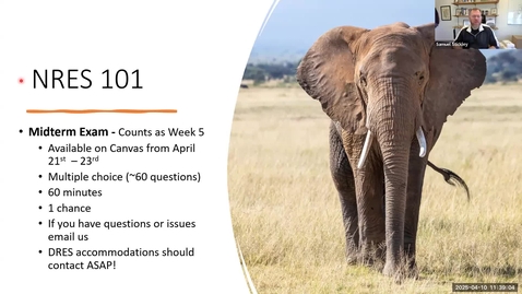 Thumbnail for NRES 101 - Midterm Exam Info 