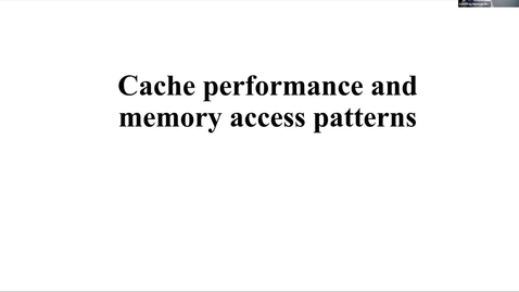 Thumbnail for entry AL1/ALP Cache Performance