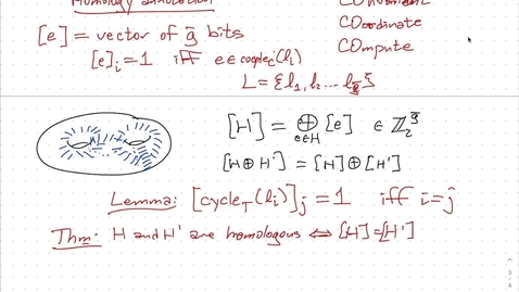 Thumbnail for entry Apr 26: Homology and short interesting cycles II