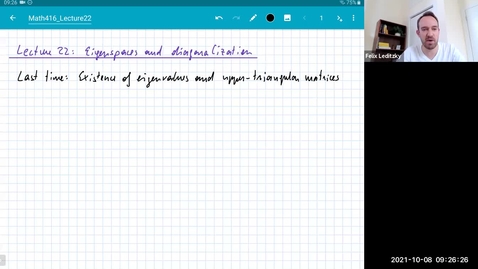 Thumbnail for entry MATH 416 Abstract Linear Algebra: Lecture 22