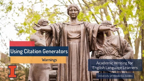 Thumbnail for Using Citation Generators: Warnings