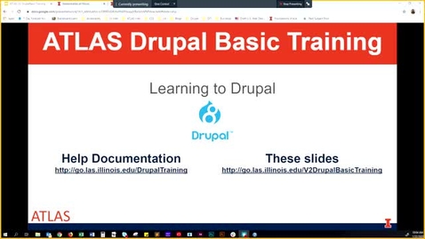 Thumbnail for ATLAS Drupal Basic Training - January 22nd 2020