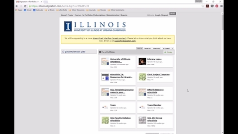 Thumbnail for entry UIUC ePortfolios -- Accessing Student work on illinois.digication.com