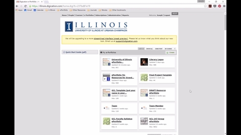 Thumbnail for UIUC ePortfolios -- Accessing Student work on illinois.digication.com