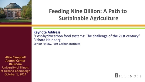 Thumbnail for Day 2 - Keynote Address - Post-hydrocarbon food systems: The challenge of the 21st century