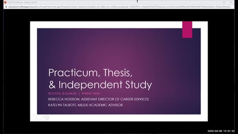 Thumbnail for Thesis, Independent Study, and Practicum Workshop Video