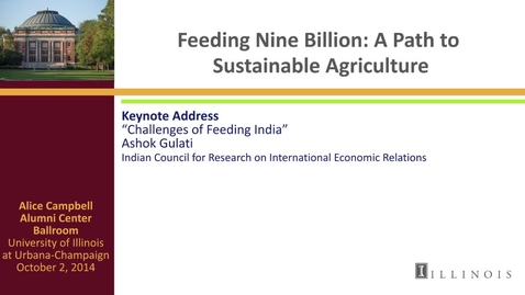 Thumbnail for entry Day 3 - Keynote Address - Challenges of Feeding India