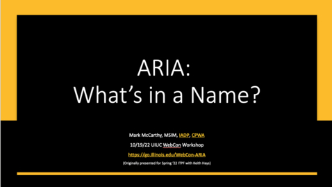 Thumbnail for ARIA: What's in a Name?